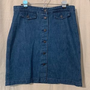 Old Navy Button Front Jean Denim Skirt 12